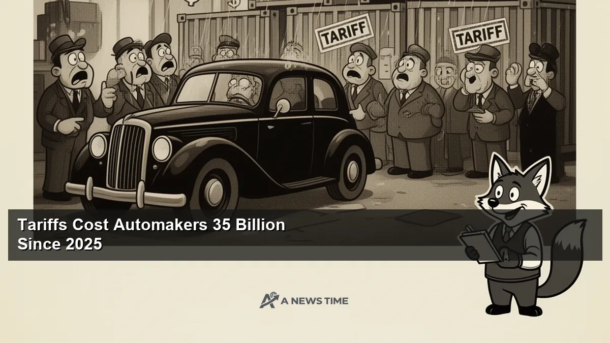 Shipping containers at port with automotive parts and tariff cost analysis overlay