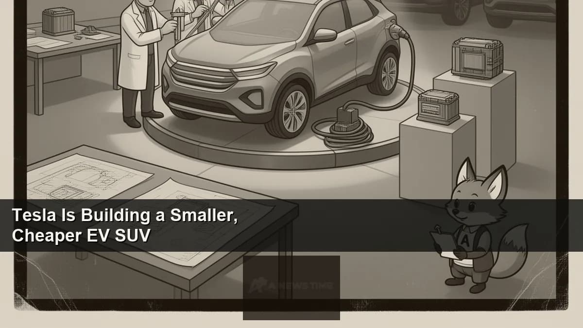 Tesla compact electric SUV concept rendering smaller than Model Y at Shanghai factory entrance