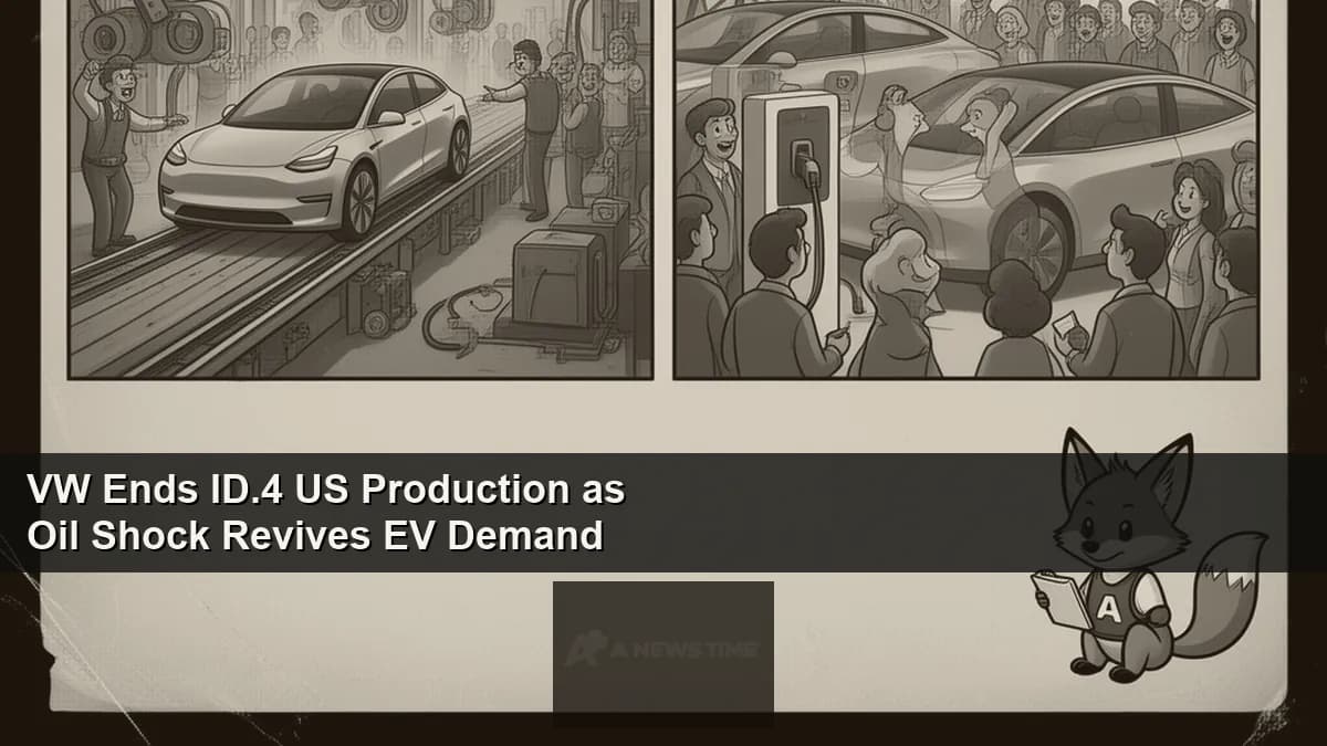 Volkswagen ID.4 electric SUV parked outside Chattanooga Tennessee assembly plant