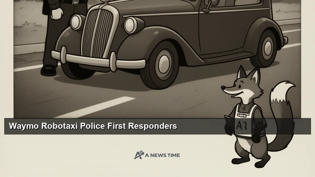 Waymo robotaxi stopped alongside police cruiser during coordinated emergency response drill