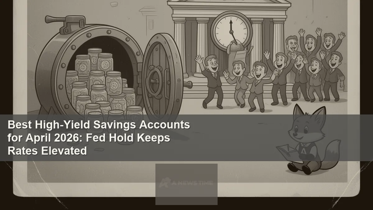 Smartphone displaying high-yield savings account interest rate comparison app interface for April 2026