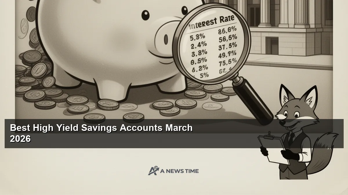 Smartphone displaying high-yield savings account interest rates and banking app interface