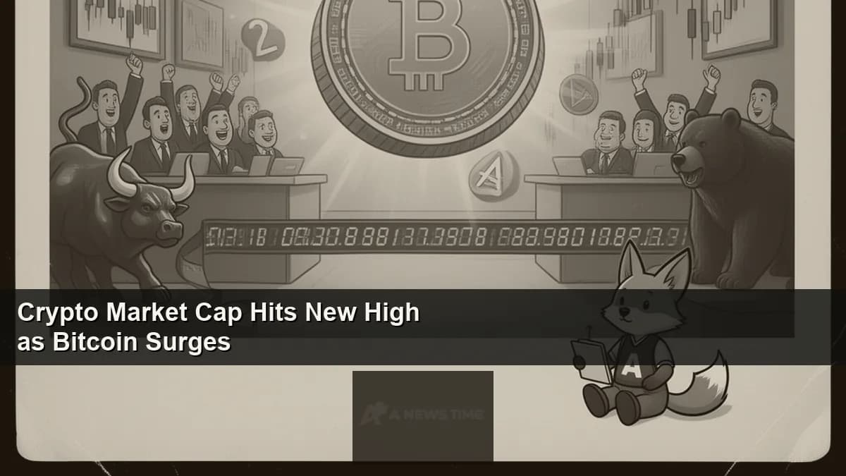 Bitcoin and Ethereum price charts showing gains as total crypto market cap reaches 2.44 trillion dollars