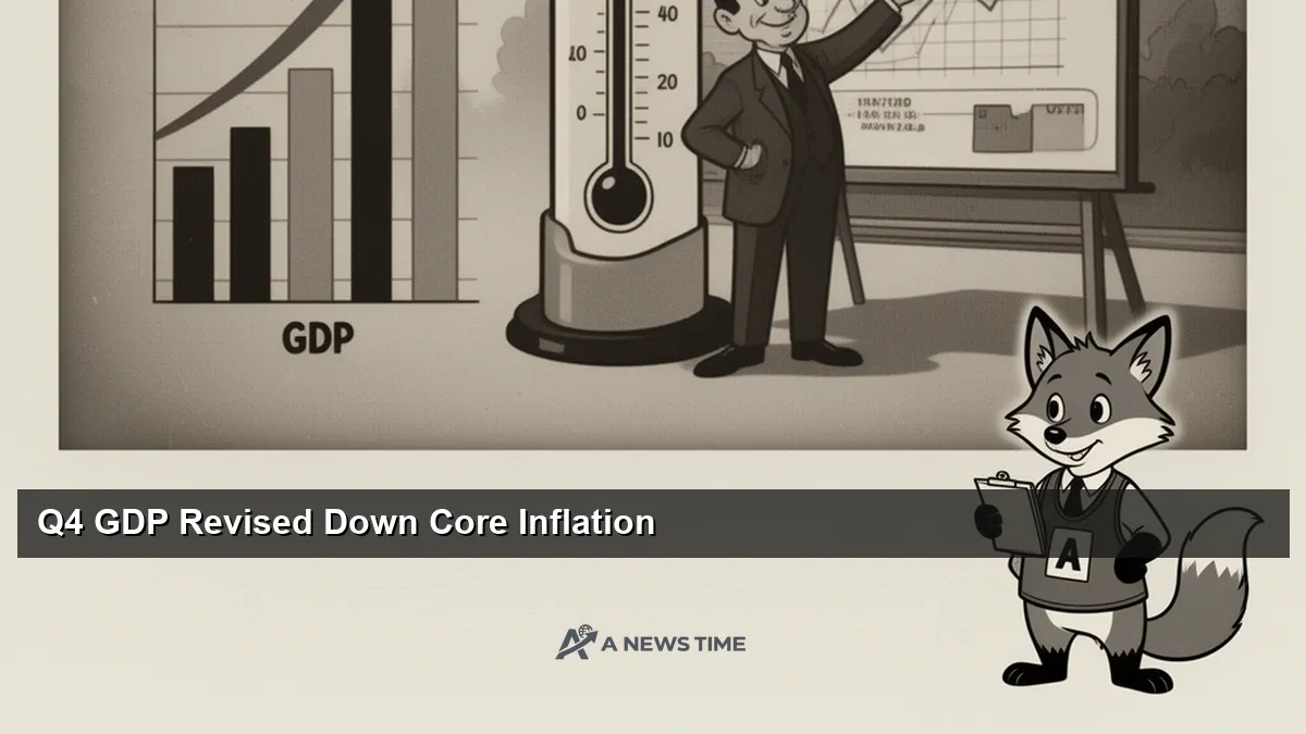 Federal Reserve building with GDP growth and inflation data graphics overlay