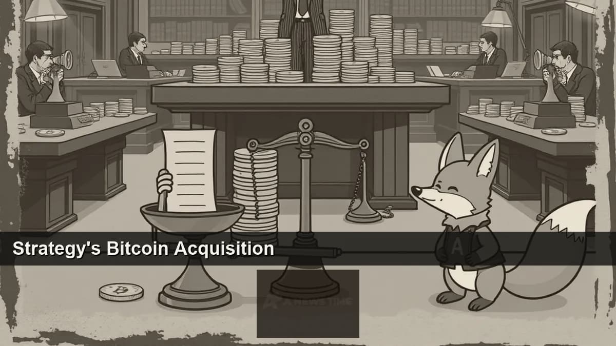 Michael Saylor Strategy logo with Bitcoin price chart showing April 2026 rally toward 76000 dollars