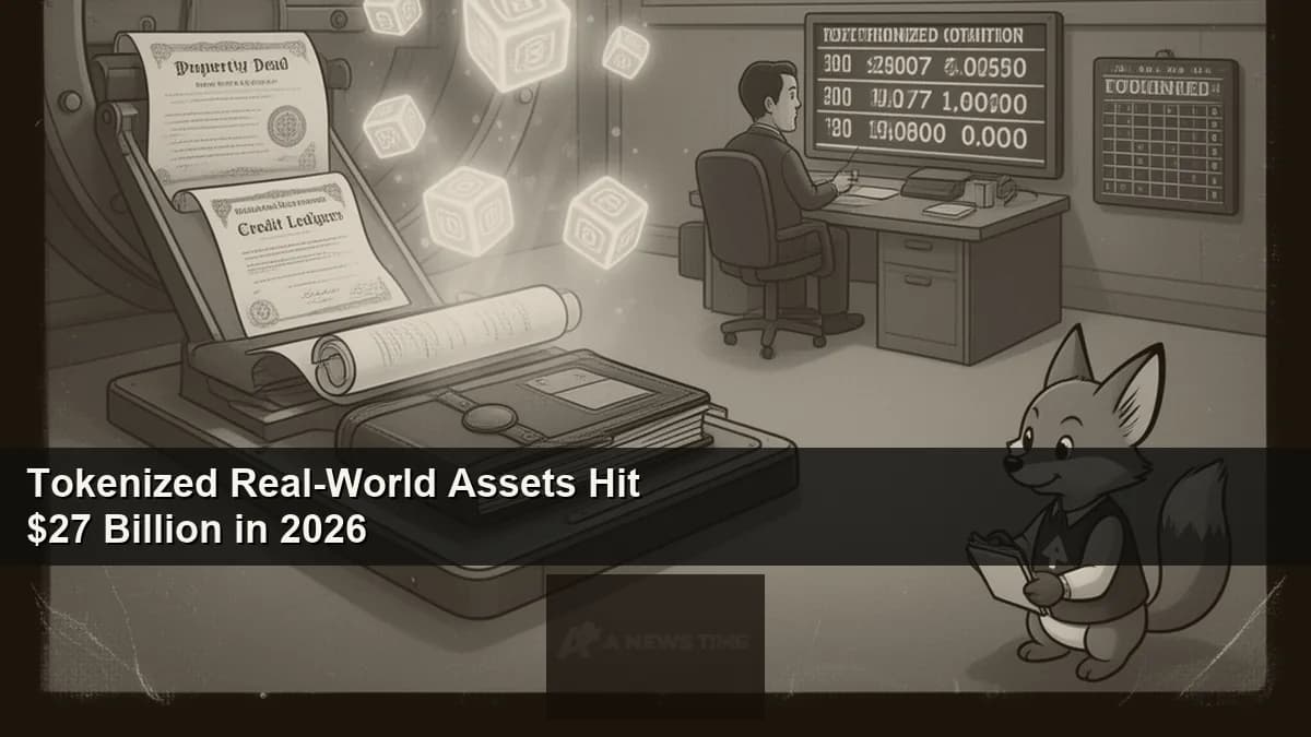 Digital blockchain network connecting US Treasury bonds and real estate assets for tokenization