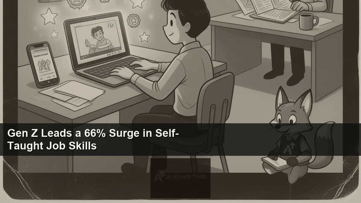 Young Gen Z worker learning coding skills on laptop at home using online tutorial platform