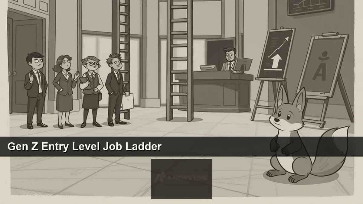 Young Gen Z job seeker reviewing entry-level white collar job postings on laptop as AI tools reshape the career ladder and reduce junior analyst positions