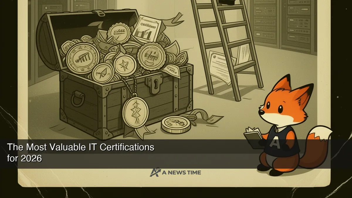 IT professional studying certification materials with salary data charts on monitor behind