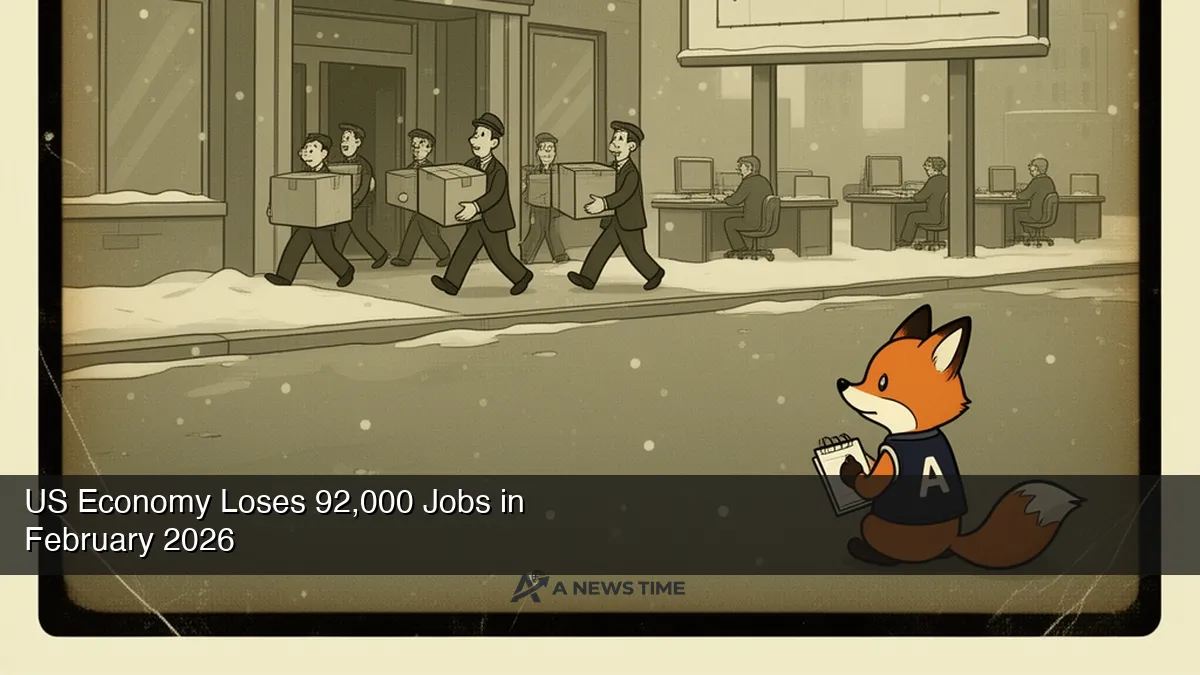 Bureau of Labor Statistics jobs report chart showing February 2026 employment decline