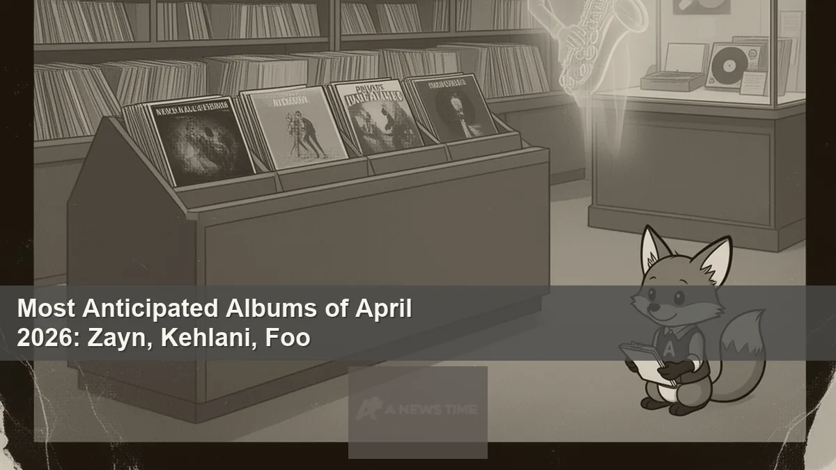 Record store display featuring most anticipated album releases of April 2026 across genres