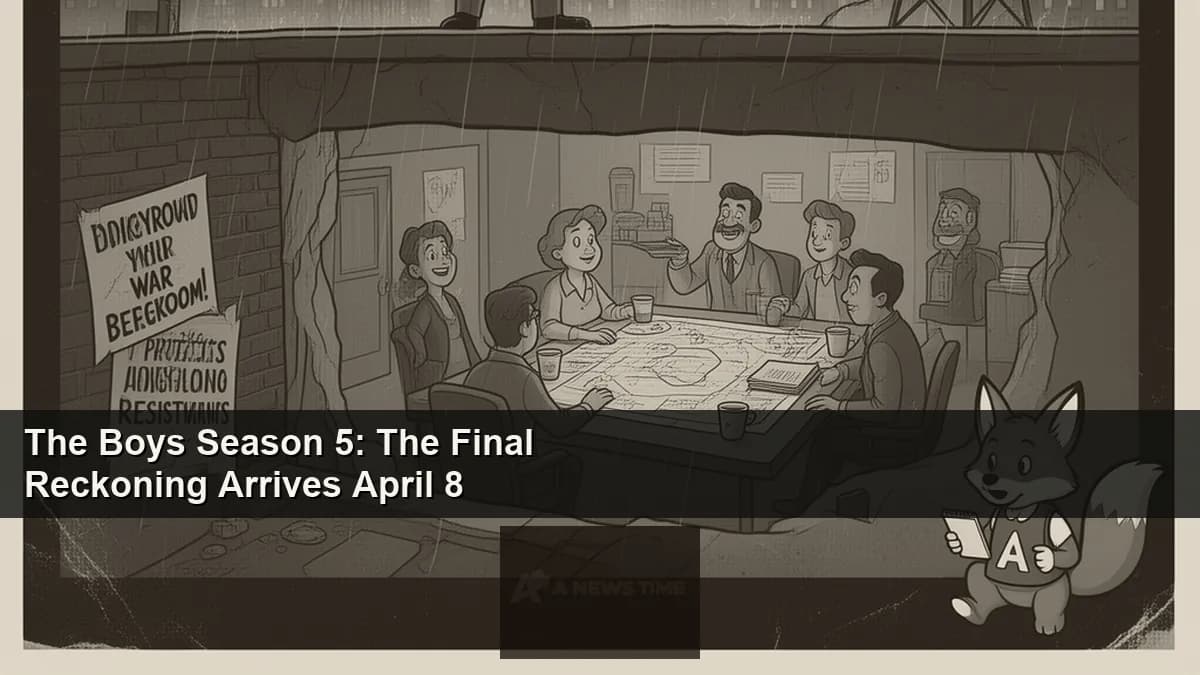 The Boys Season 5 cast promotional poster showing Butcher and Homelander in final season confrontation