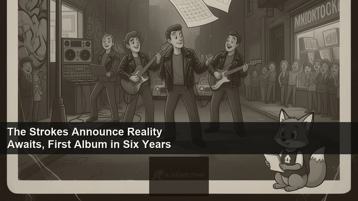 The Strokes performing live at Coachella 2026 with Julian Casablancas at center microphone