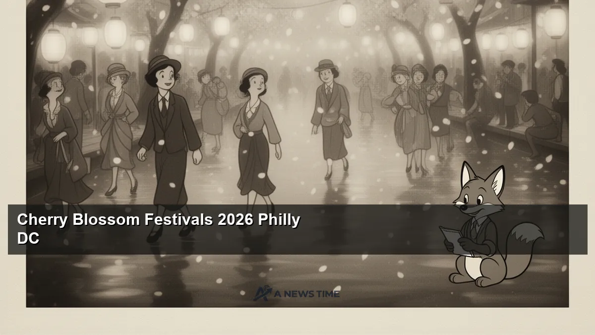 Pink cherry blossom trees in full bloom along the Tidal Basin with Washington Monument behind