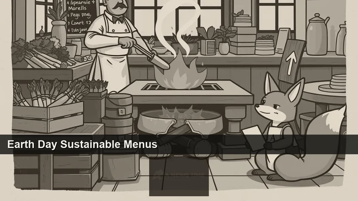 Chef grilling spring vegetables over live fire at a sustainable farm-to-table restaurant with seasonal produce visible in the foreground