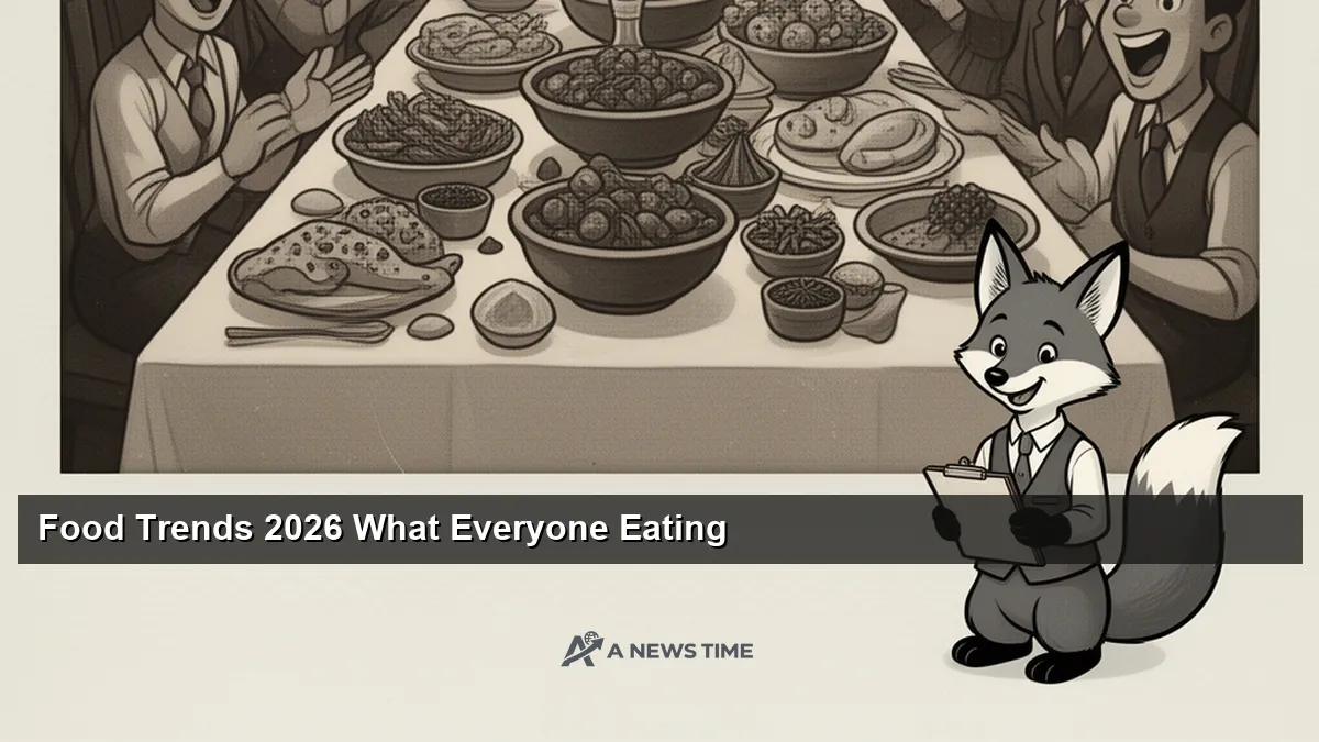 Overhead shot of a colorful grazing table with trending foods and garnished drinks