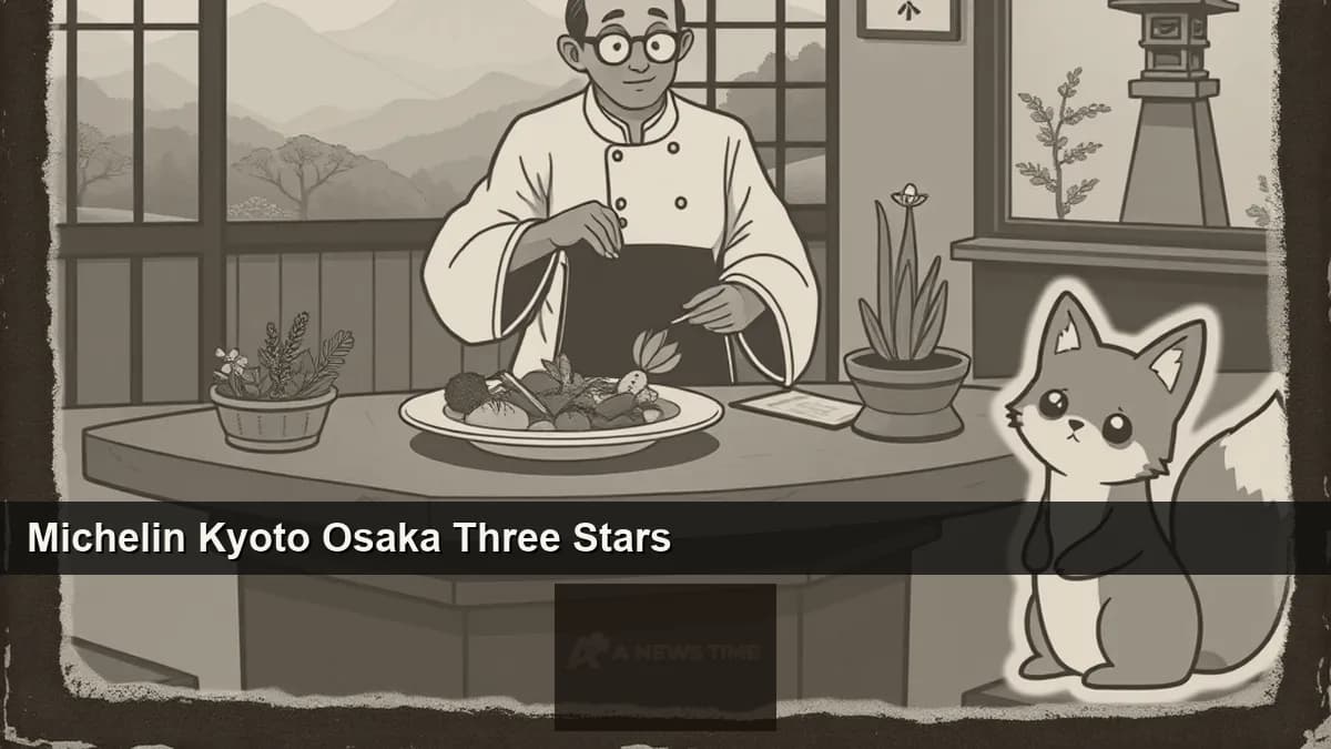 Chef Hisato Nakahigashi at Miyamaso restaurant in Kyoto satoyama countryside celebrating new Michelin Three Star rating in 2026 Kyoto Osaka guide