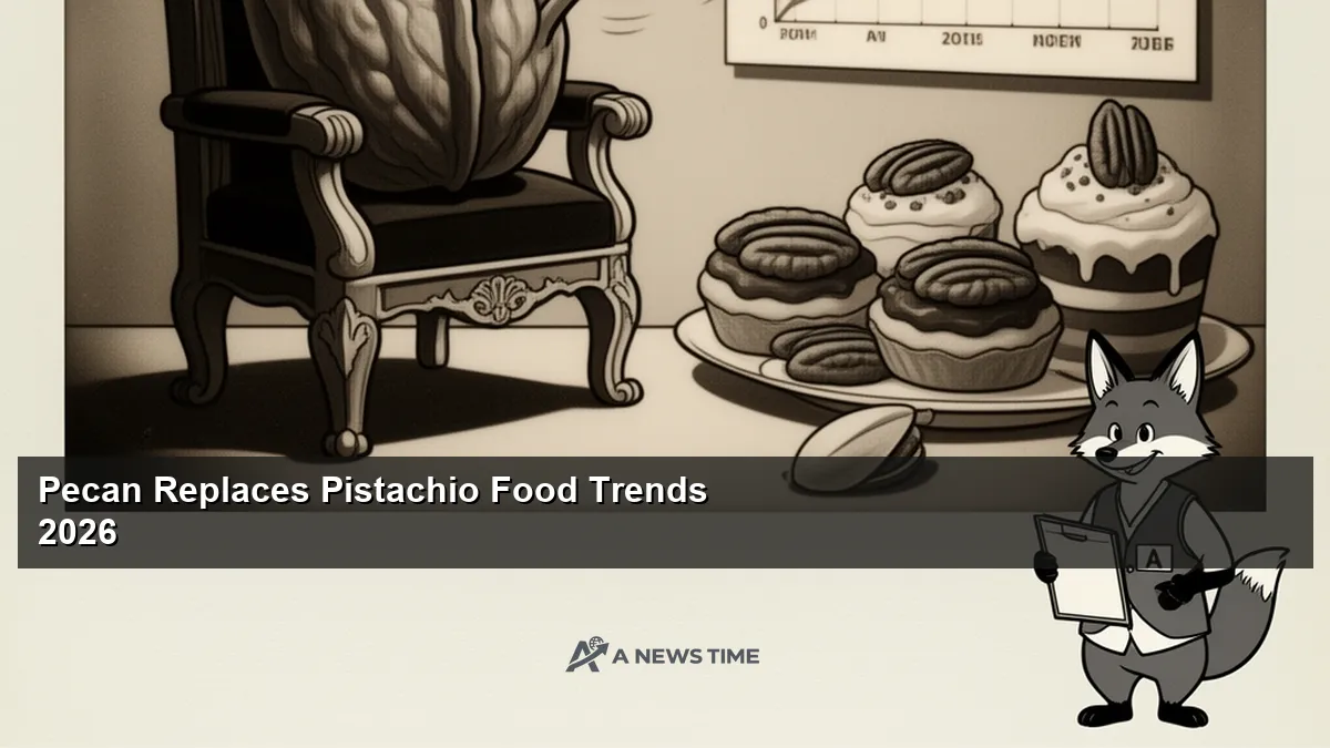 Toasted pecans scattered on a wooden cutting board with caramel drizzle and sea salt