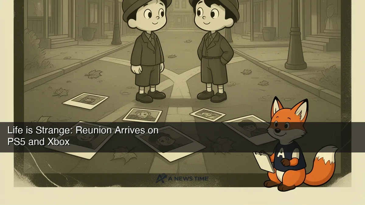 Life is Strange Reunion characters standing in atmospheric small-town setting with warm light