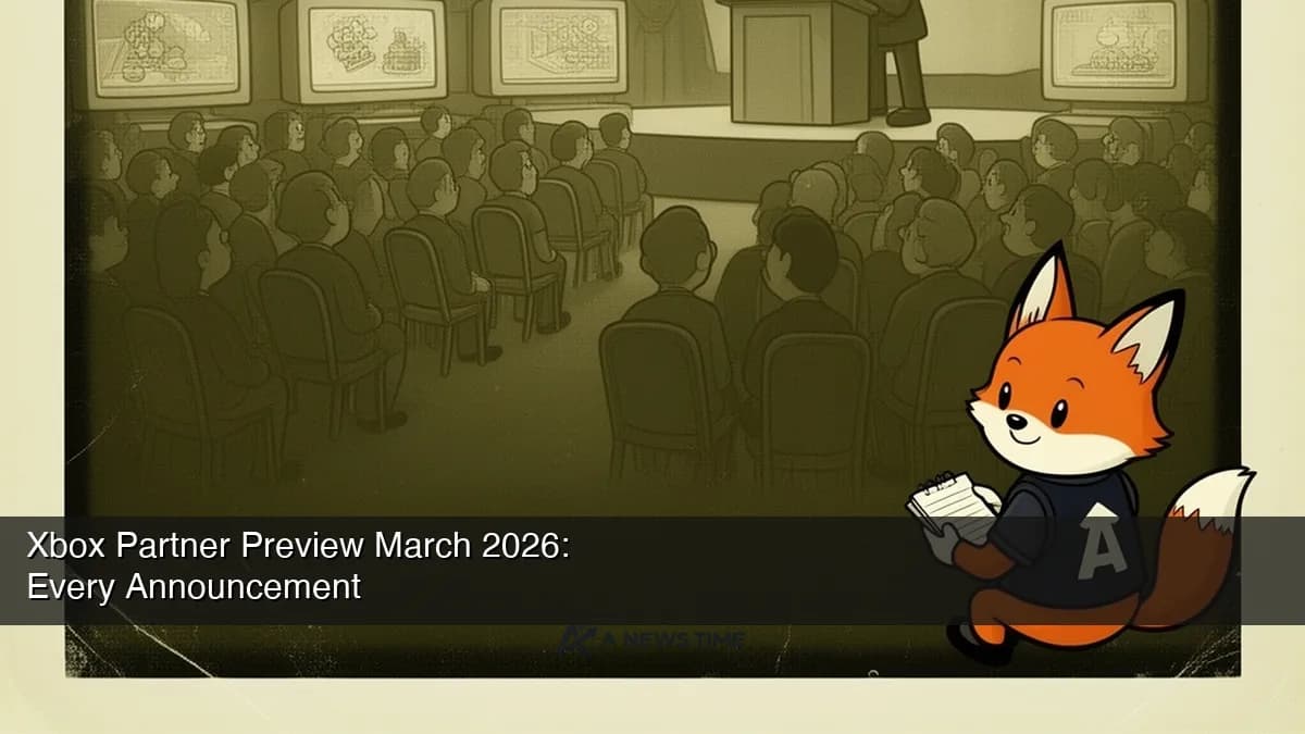 Xbox Partner Preview March 2026 stage with game title logos and Xbox branding
