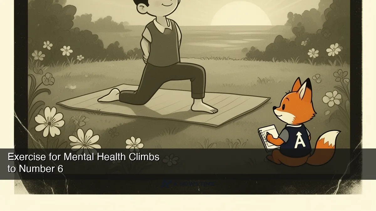 Woman doing yoga in peaceful outdoor setting with calm expression showing mental wellness focus