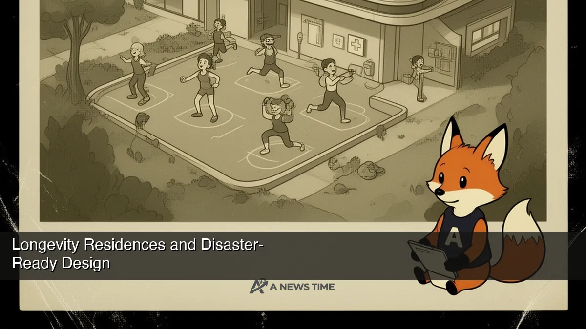 Modern wellness community building with integrated health facilities gardens and resilient architecture