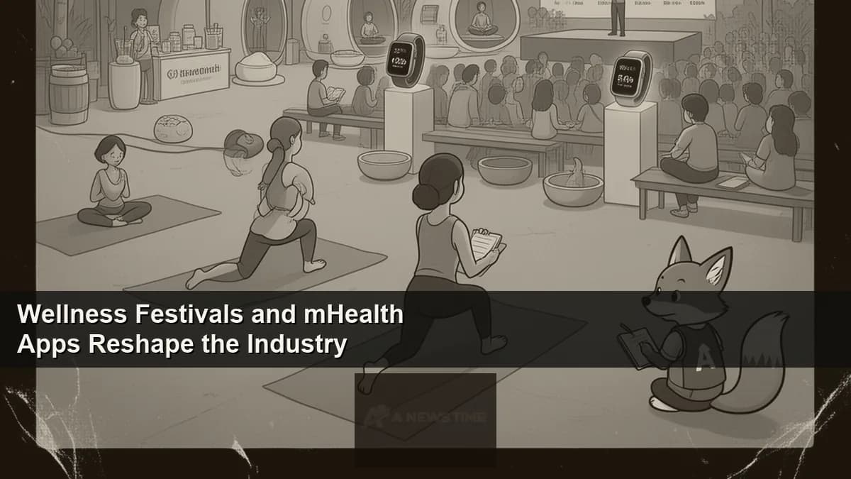 Outdoor wellness festival in Wynwood Miami with attendees practicing breathwork and movement on sunny morning