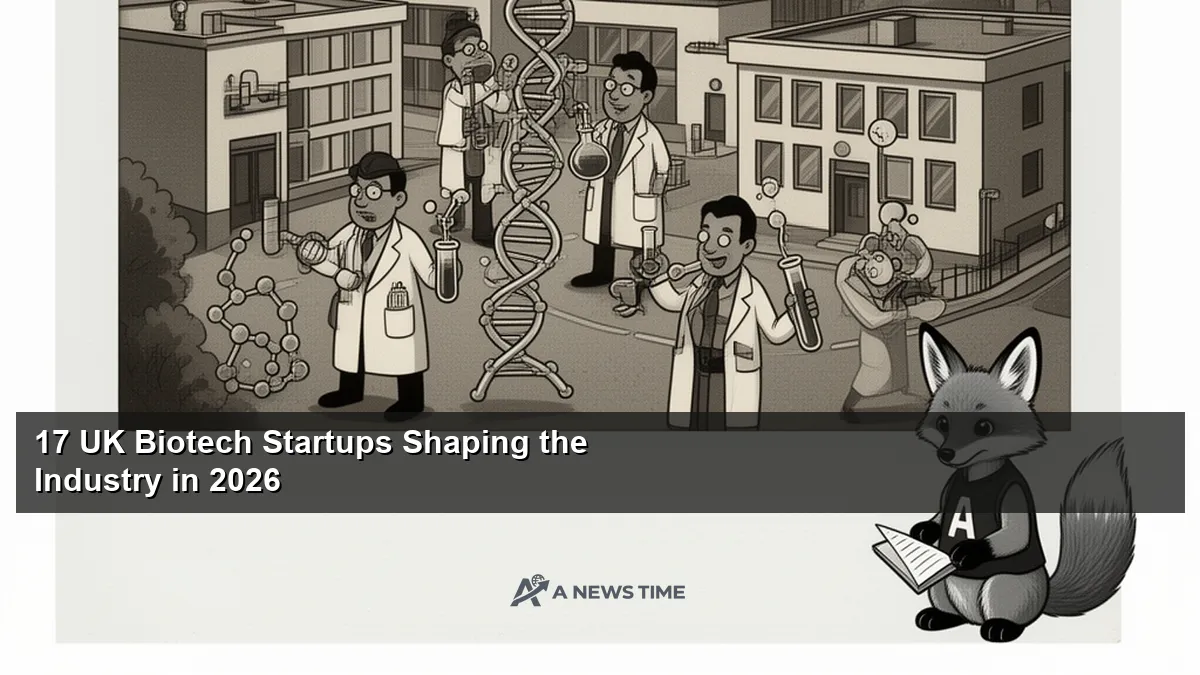 Modern biotech laboratory in United Kingdom with researchers working on drug development