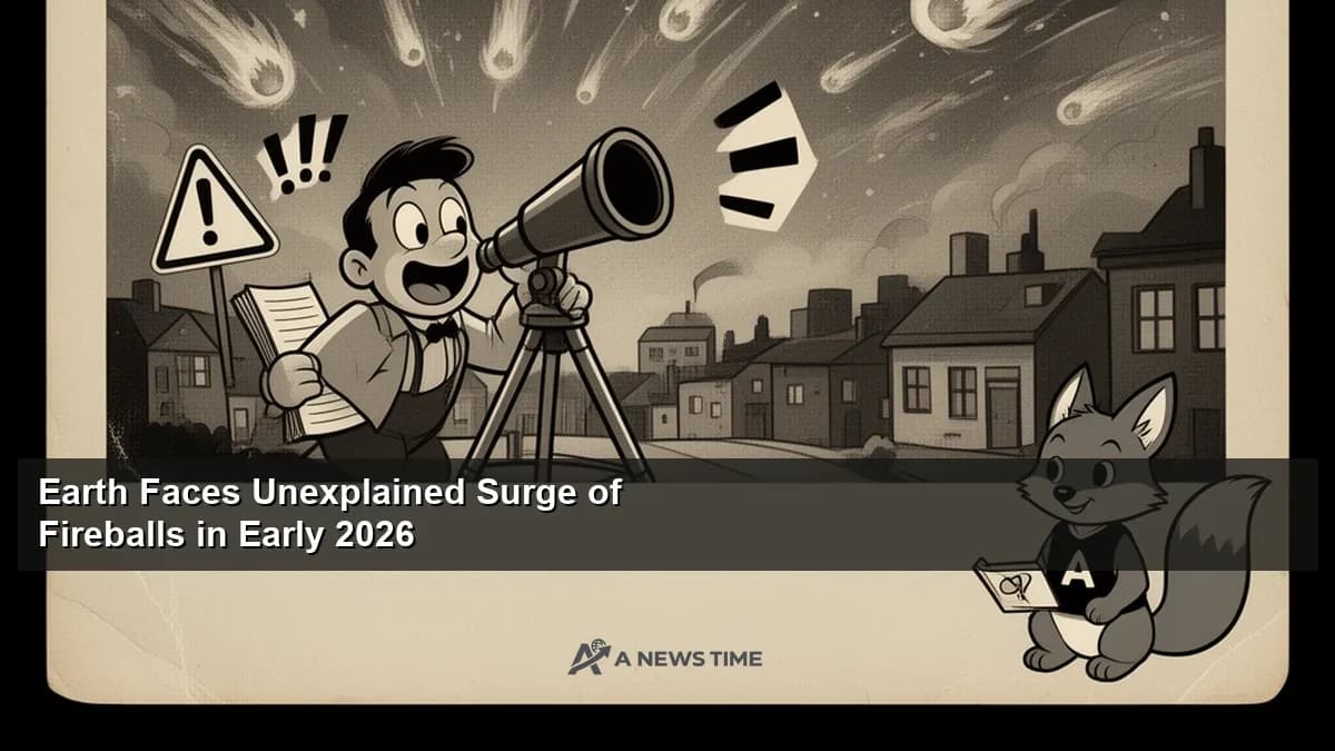 Bright fireball streaking across night sky over city skyline witnessed by hundreds