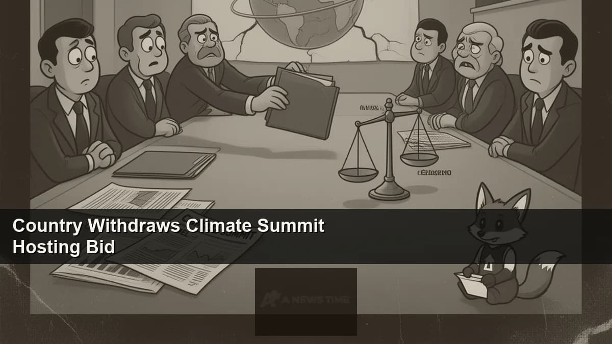 Indian Parliament building in New Delhi at dusk with climate conference banners in foreground