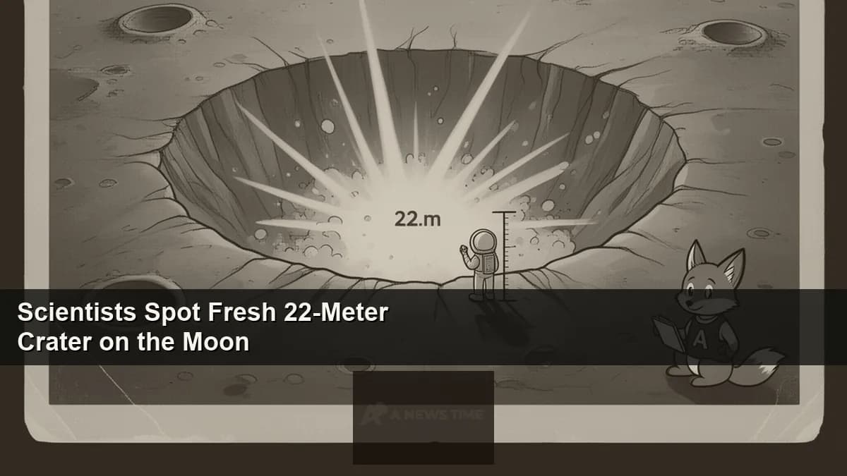 Lunar surface showing fresh bright-rayed impact crater discovered by NASA LROC orbital camera