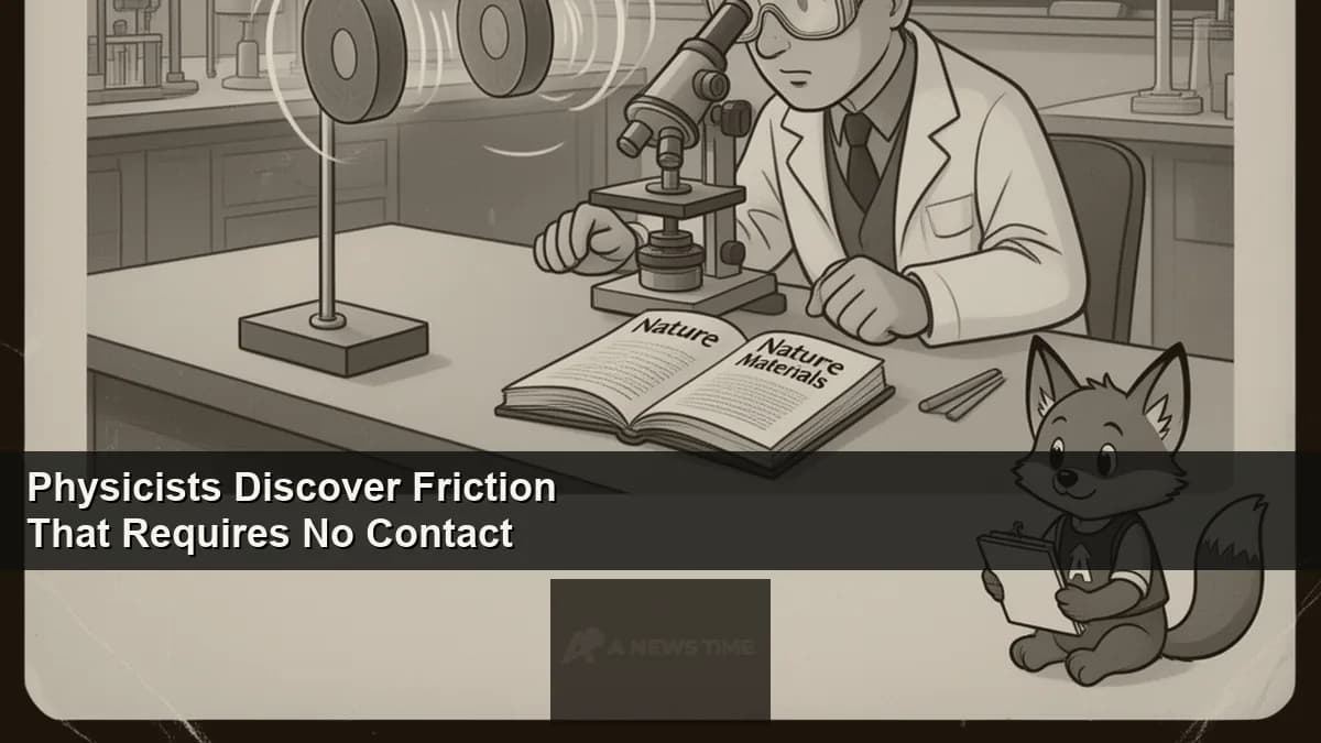 Two magnetic material samples floating in close proximity with force visualization between them