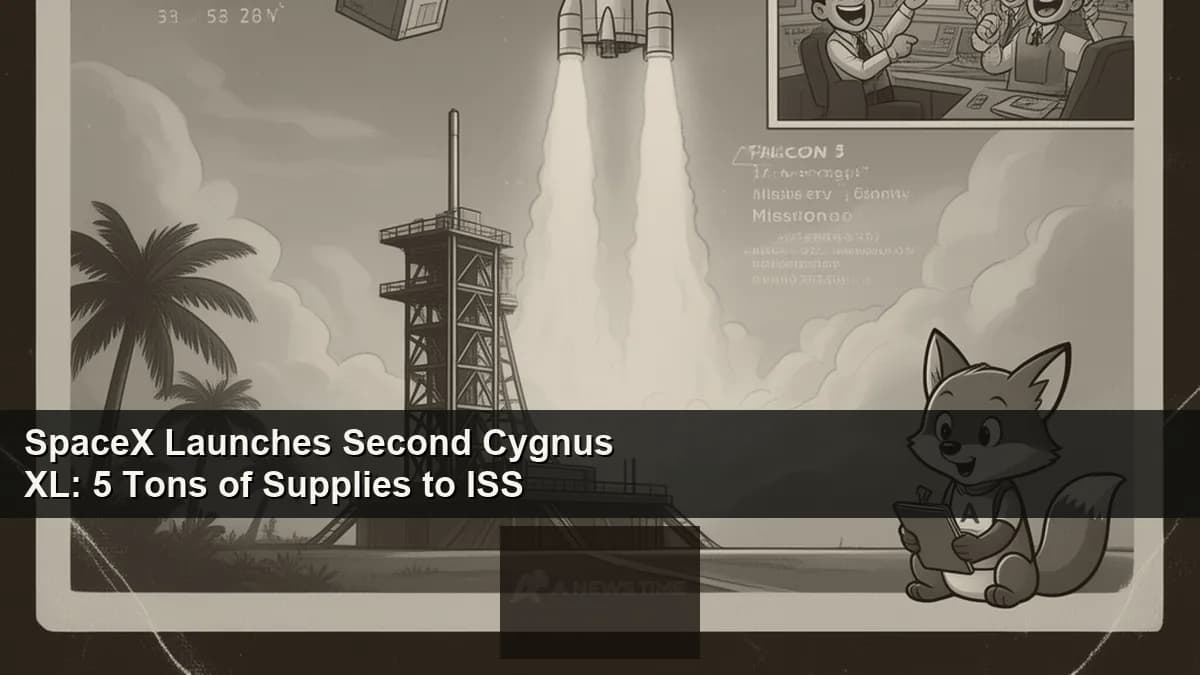 SpaceX Falcon 9 rocket launching Northrop Grumman Cygnus XL cargo spacecraft from Cape Canaveral