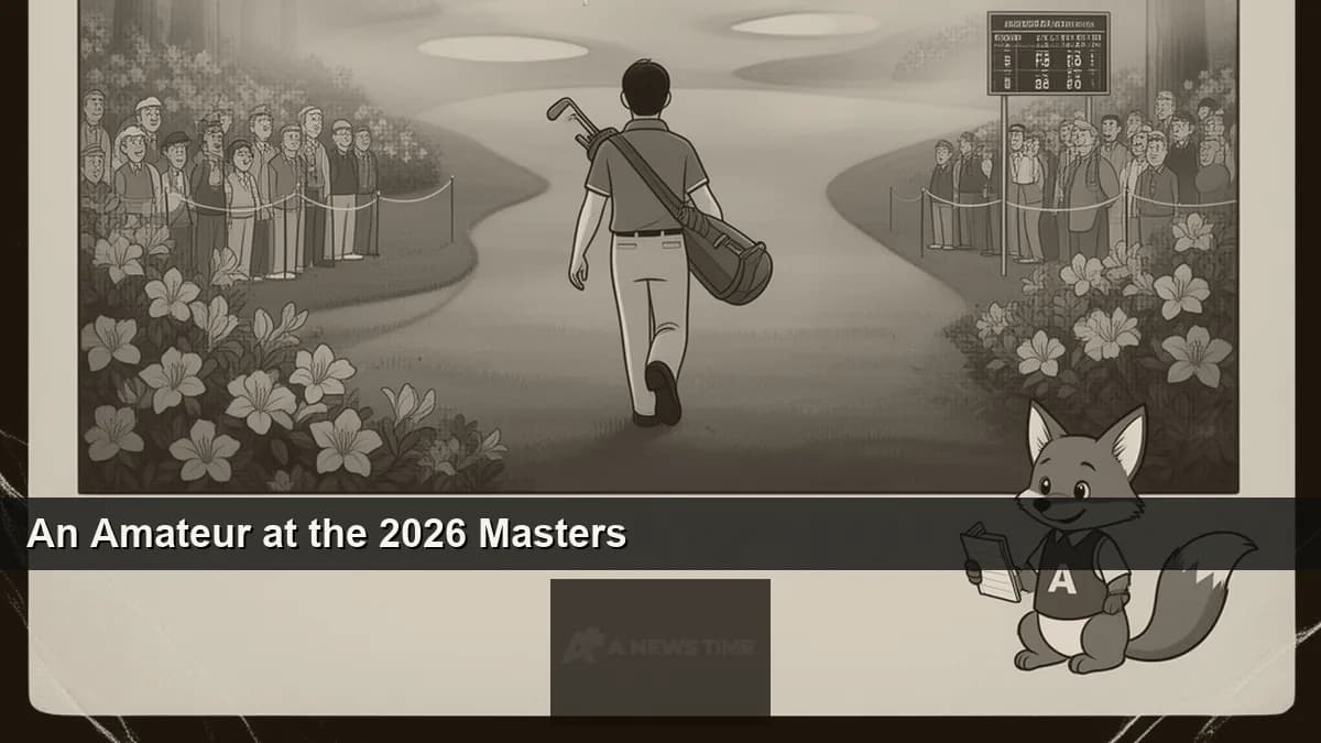 Amateur golfer walking up first fairway at Augusta National during 2026 Masters opening round morning