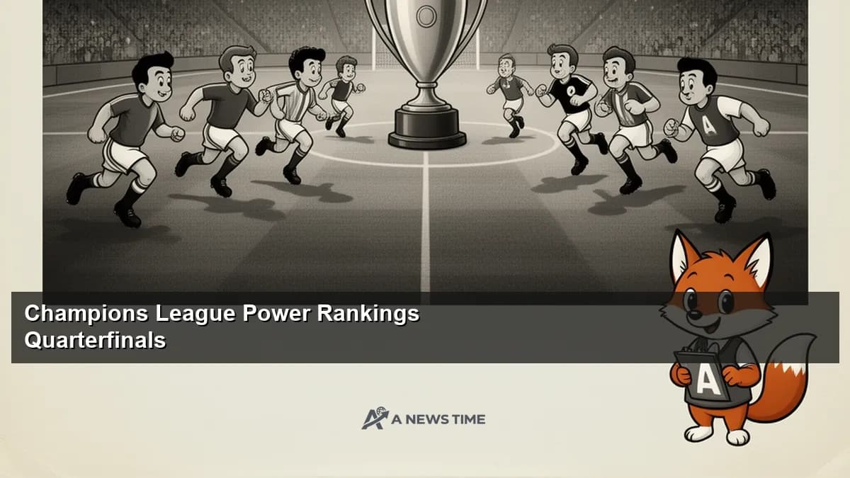 Champions League football match with teams competing in quarterfinal round