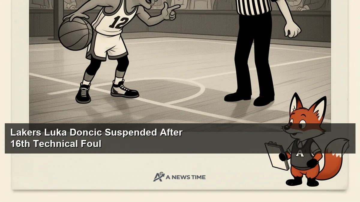 Luka Doncic reacting to referee call during Los Angeles Lakers NBA game