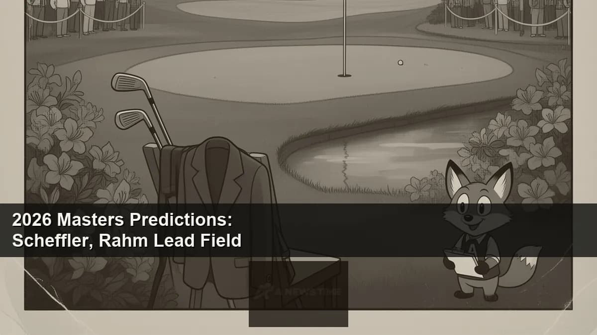 Augusta National golf course green with Masters tournament flag and azalea flowers in bloom