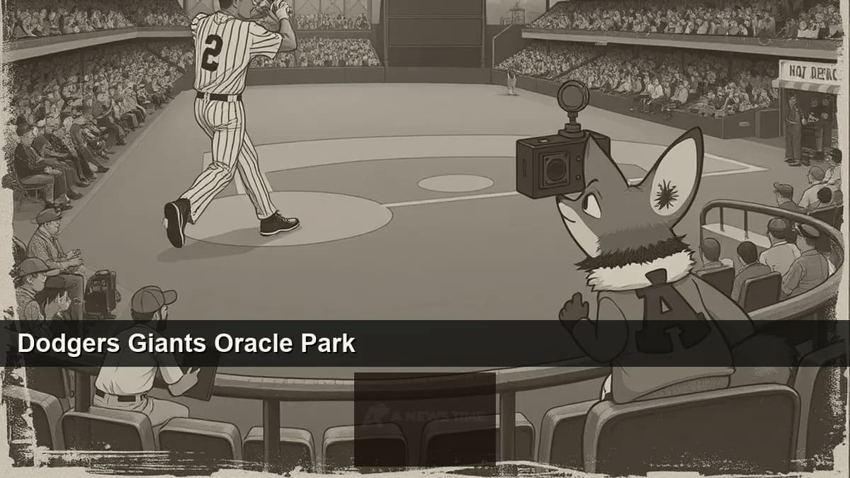 Oracle Park San Francisco at night as Dodgers and Giants open their 2026 NL West rivalry series in April