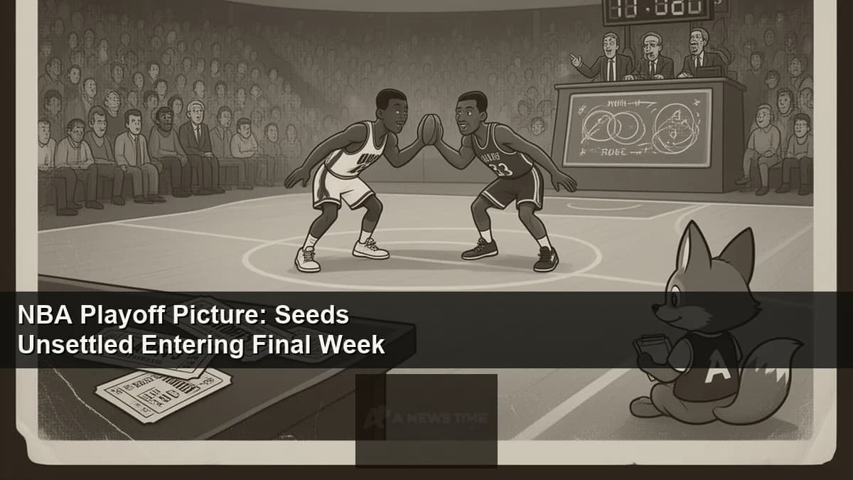 NBA playoff bracket scoreboard showing unsettled seeds in East and West conferences final week