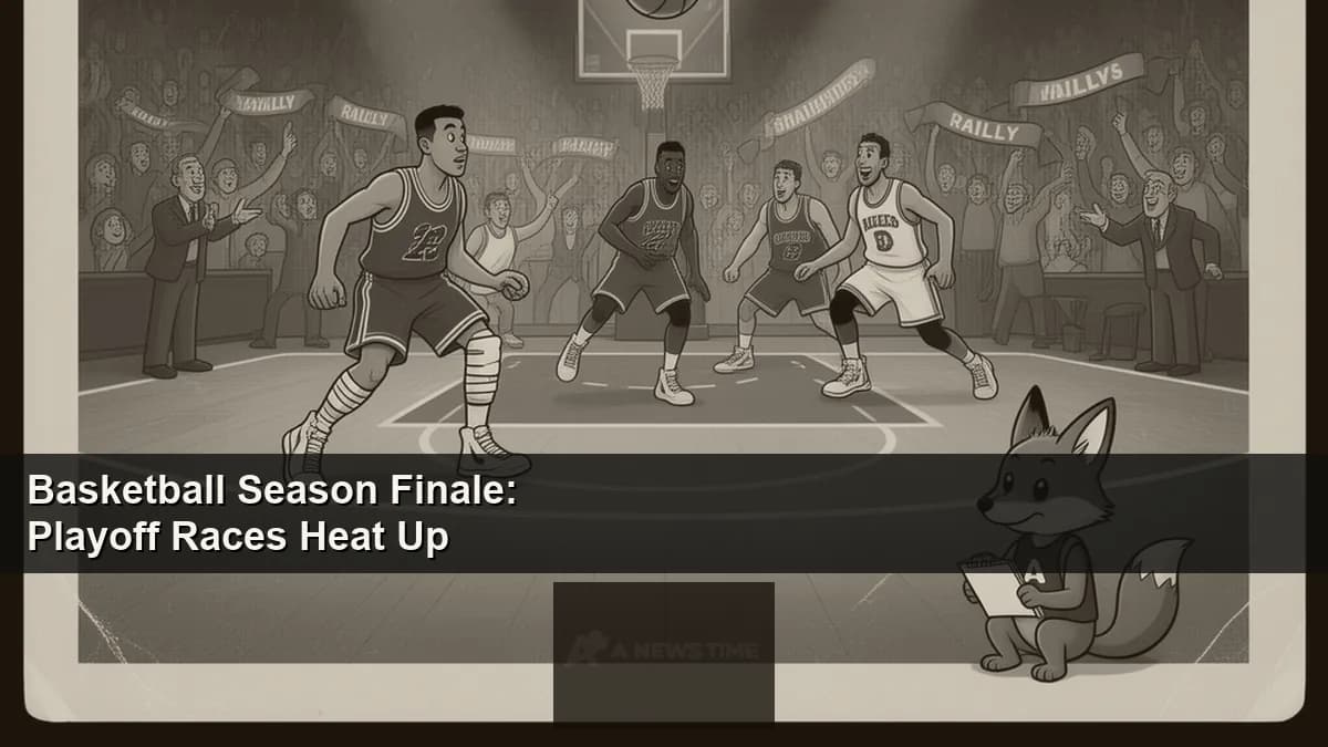 NBA arena scoreboard showing playoff race standings on final regular season weekend April 2026