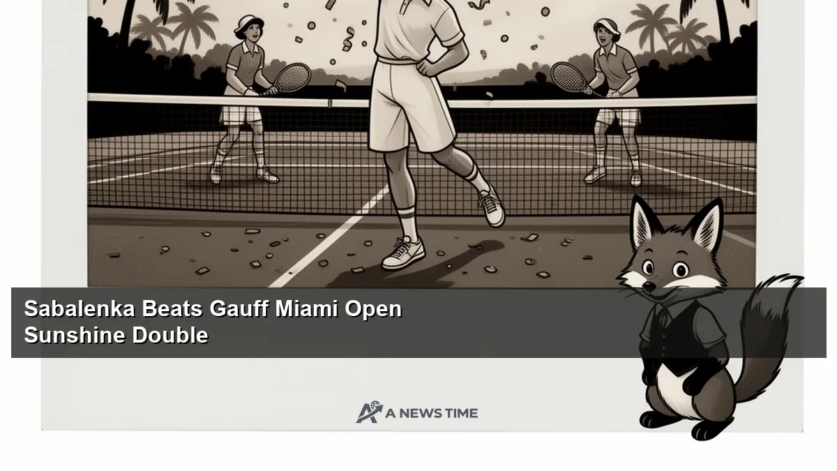 Aryna Sabalenka holding Miami Open trophy after completing Sunshine Double