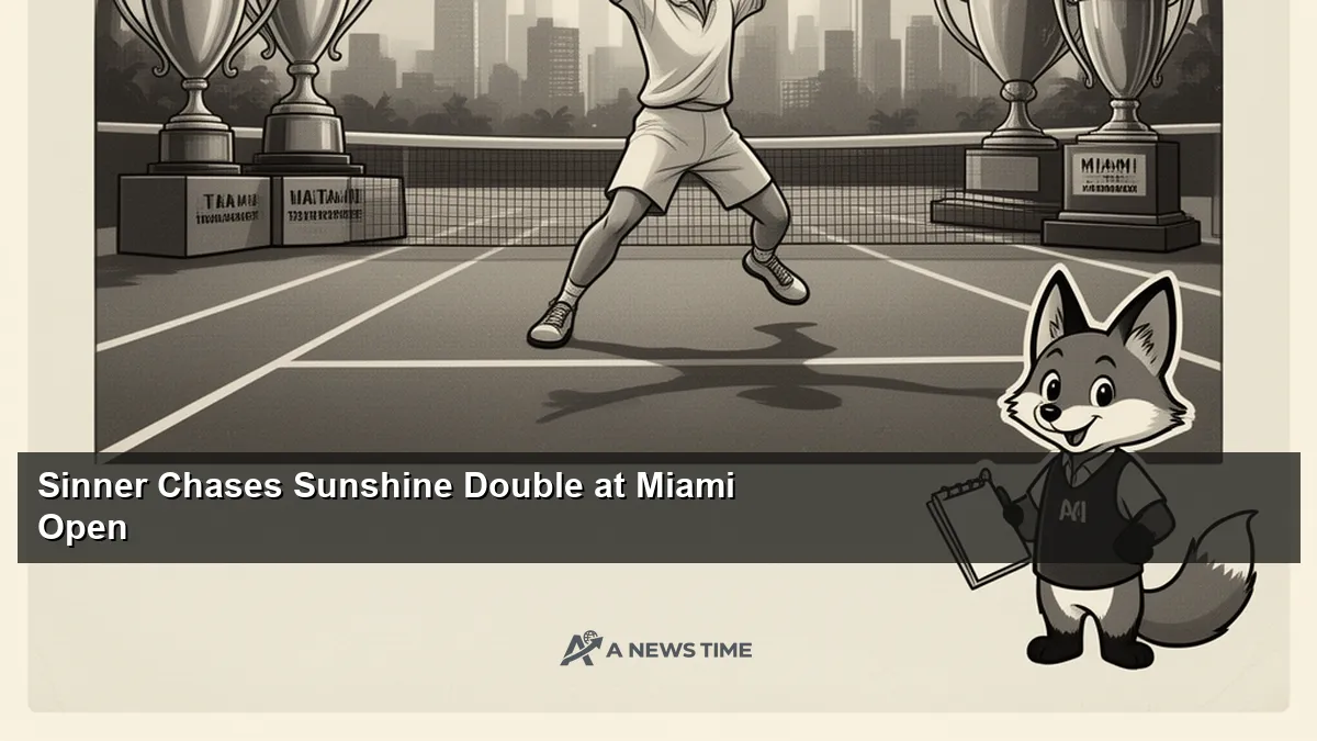 Jannik Sinner celebrating victory at Miami Open tennis tournament