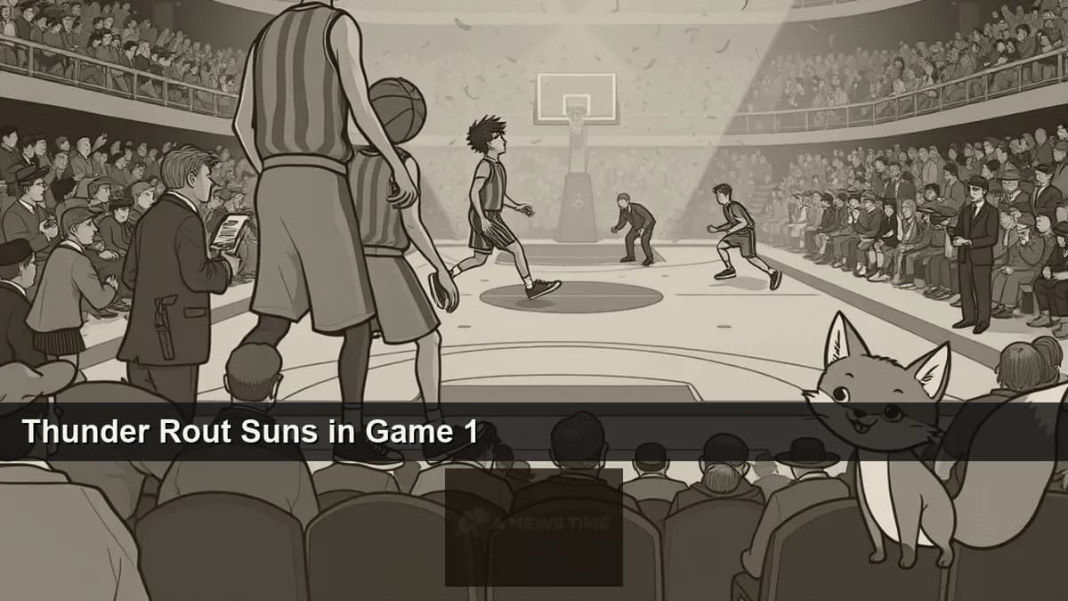 Shai Gilgeous-Alexander driving to the basket against the Phoenix Suns during the Thunder's Game 1 playoff rout at Paycom Center on April 19