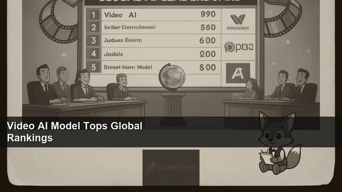 Alibaba headquarters building in Hangzhou China with AI video model interface overlay on screen