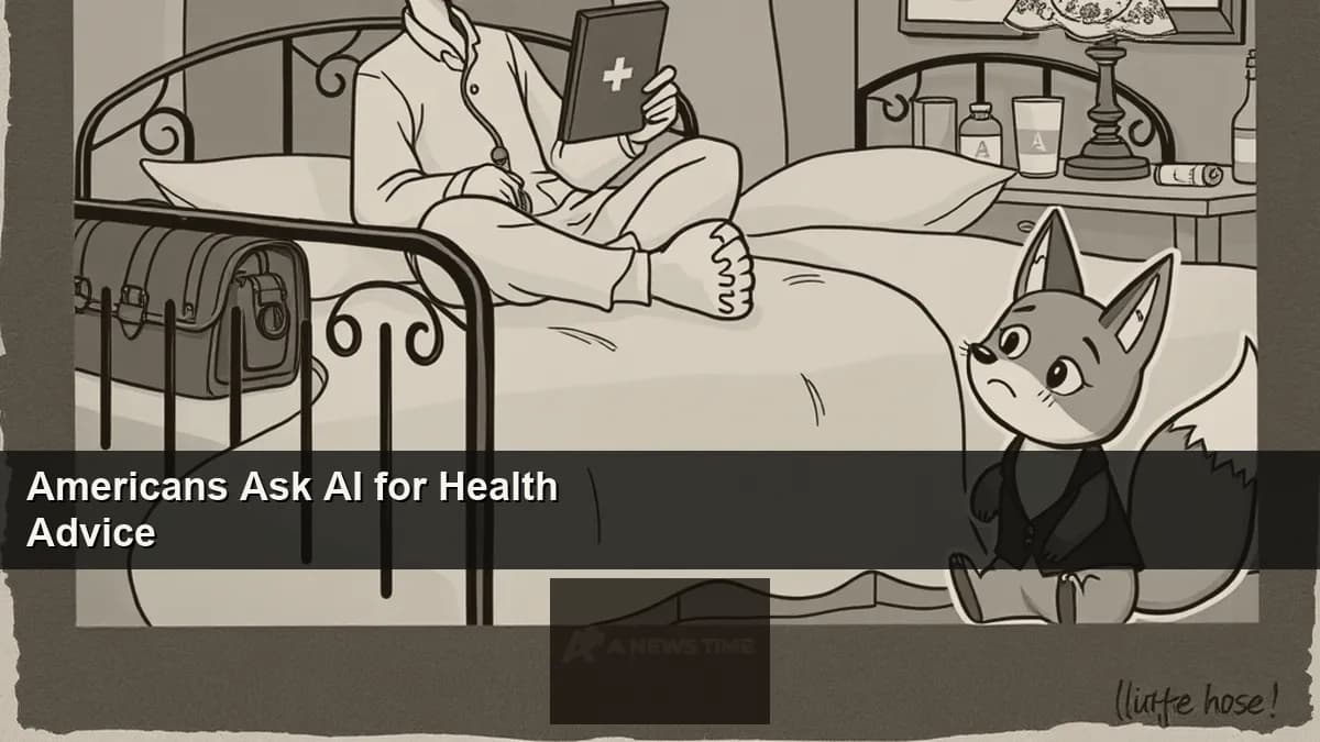 Person typing a medical question into an AI chatbot on a phone as a ChatGPT-style response fills the screen at night