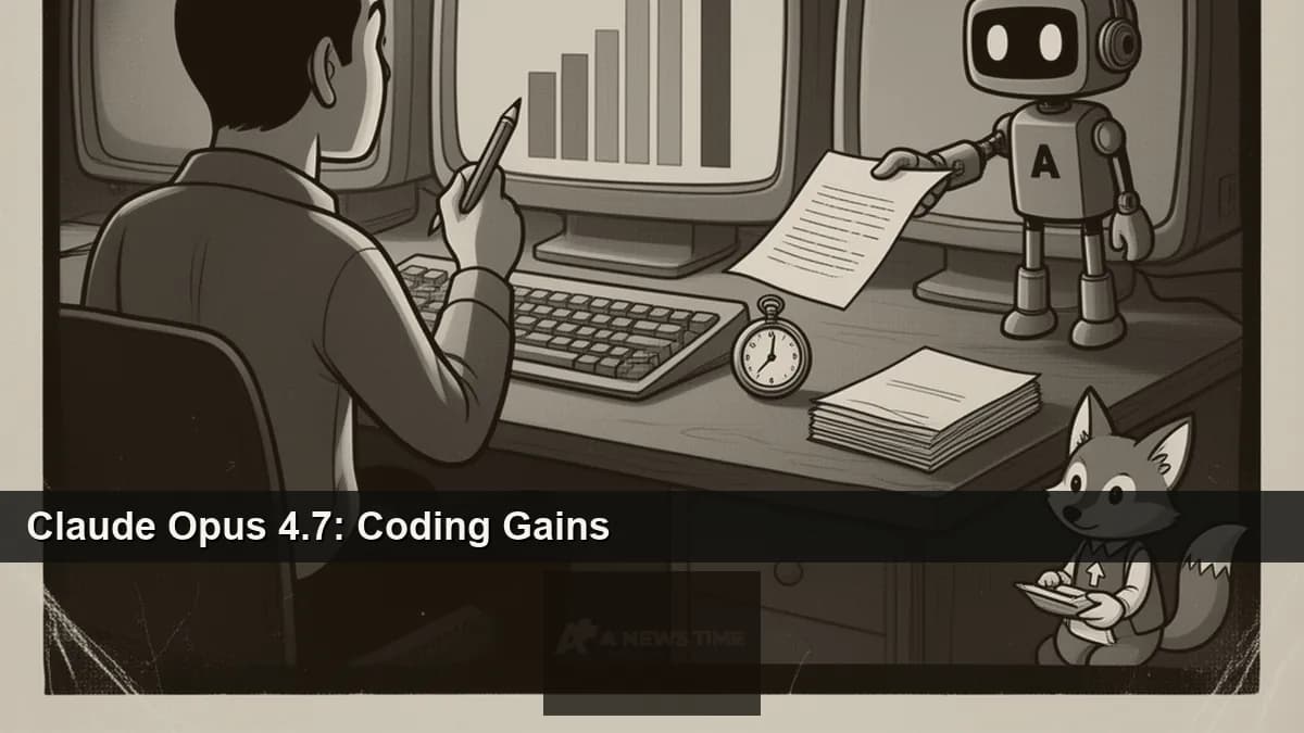 Claude Opus 4.7 benchmark chart showing gains over Opus 4.6 on SWE-bench coding and agentic reasoning