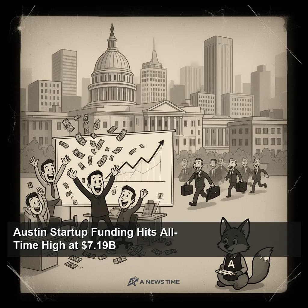 Austin Texas skyline representing the city record-breaking startup venture funding