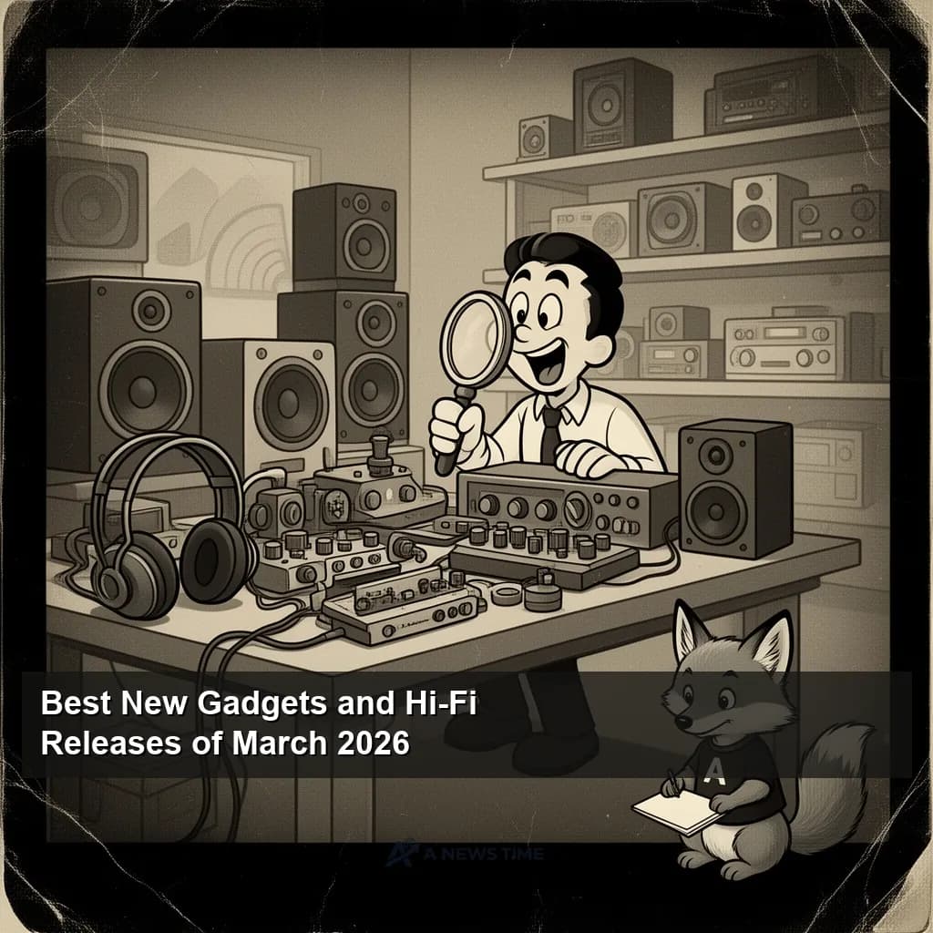 Collection of new technology gadgets and hi-fi audio equipment released March 2026