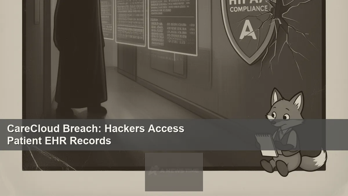 Electronic health record system interface representing CareCloud patient data breach incident