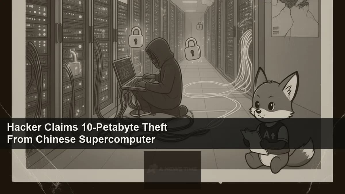 High performance computing server racks inside Chinese supercomputing center representing massive defense data breach claim